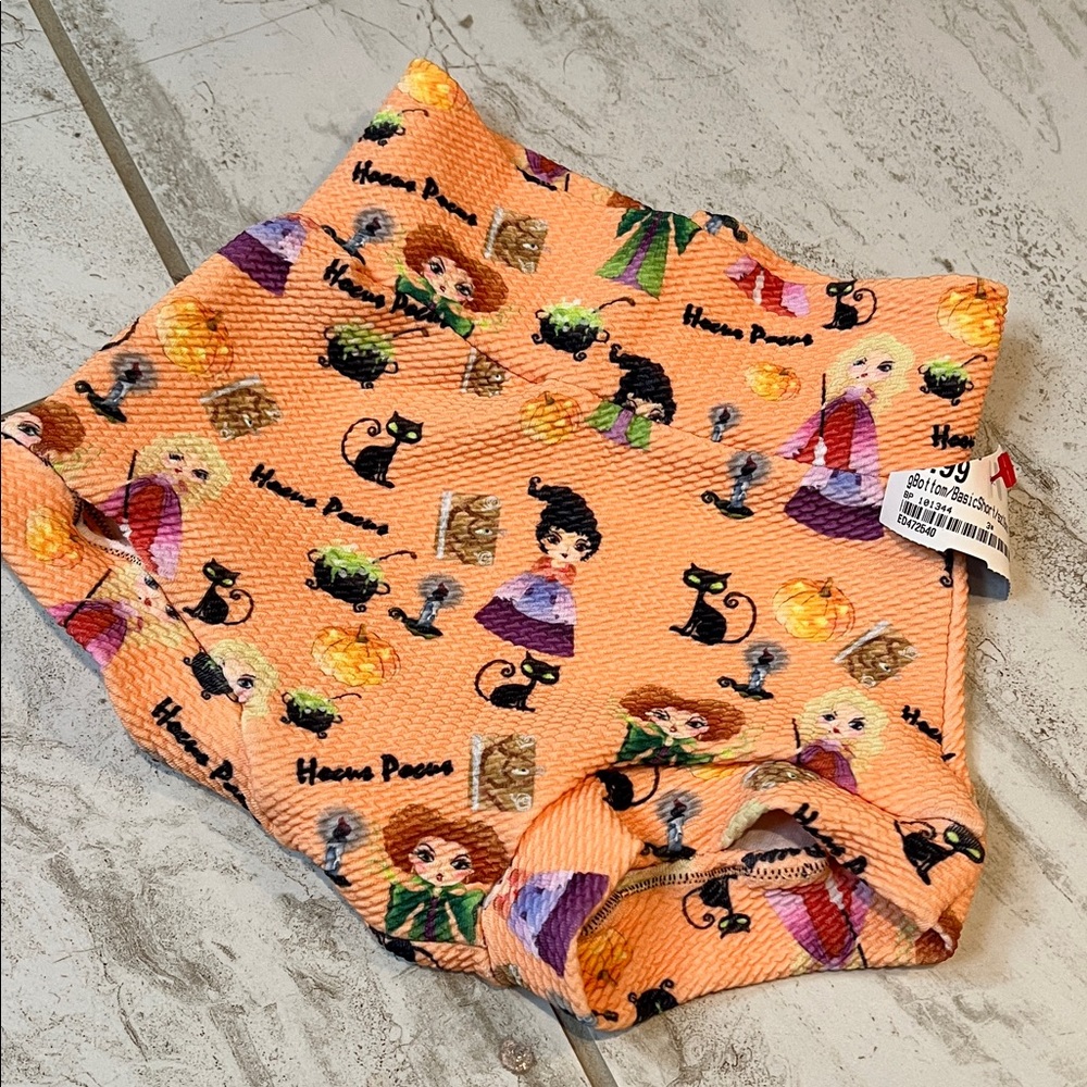 Orange Hocus Pocus Themed Baby Shorts